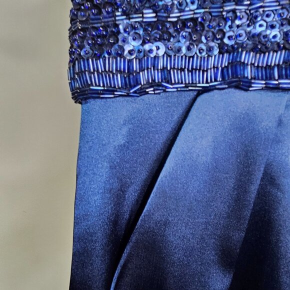 Juniors B. Darlin Trixxi style navy beaded high waist pleated mini dress 5/6245 - Picture 5 of 11